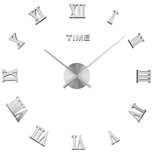 showroomcadeau Horloge murale Argenté / 37 pouce70-90cm Mina-Grande sublime horloge murale 3d