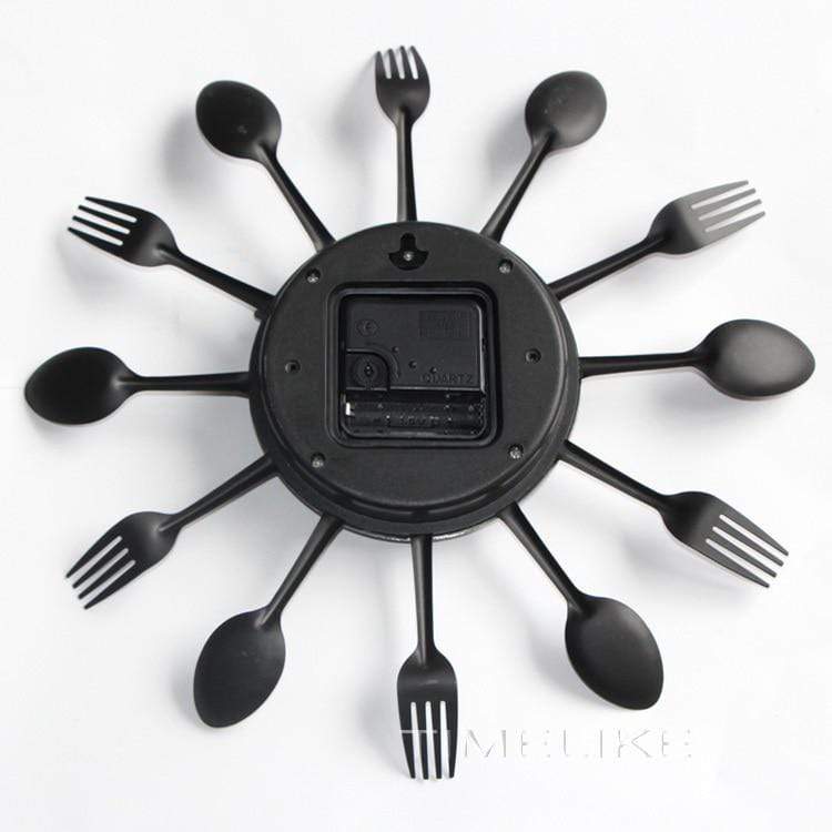 showroomcadeau Horloge murale Chef-Horloge murale créative en métal cuisine