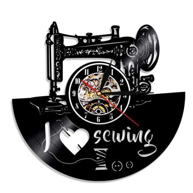 showroomcadeau Horloge murale LED 3 / Noir Hairclock-Horloge murale sur mesure couturière
