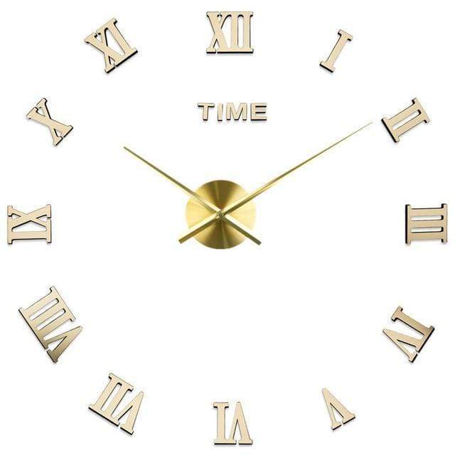 showroomcadeau Horloge murale Or / 47 pouce 100-120cm Mina-Grande sublime horloge murale 3d