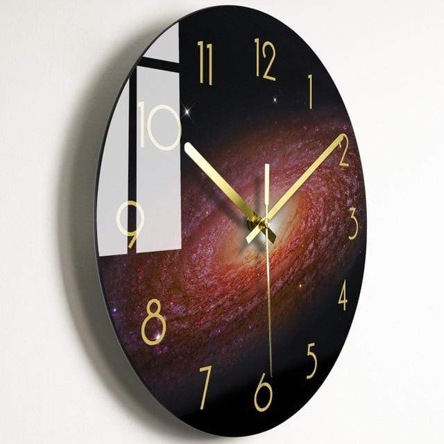 showroomcadeau Horloge murale Style 13 / 14 pouce Quley-Horloge murale de luxe en verre