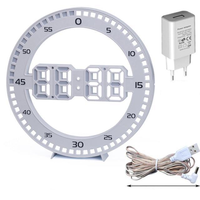 showroomcadeau Horloge numérique Blanc Loza-Horloge murale numérique à LED