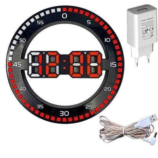showroomcadeau Horloge numérique Rouge Loza-Horloge murale numérique à LED