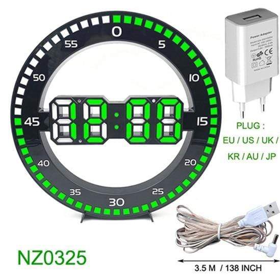showroomcadeau Horloge numérique Vert Loza-Horloge murale numérique à LED