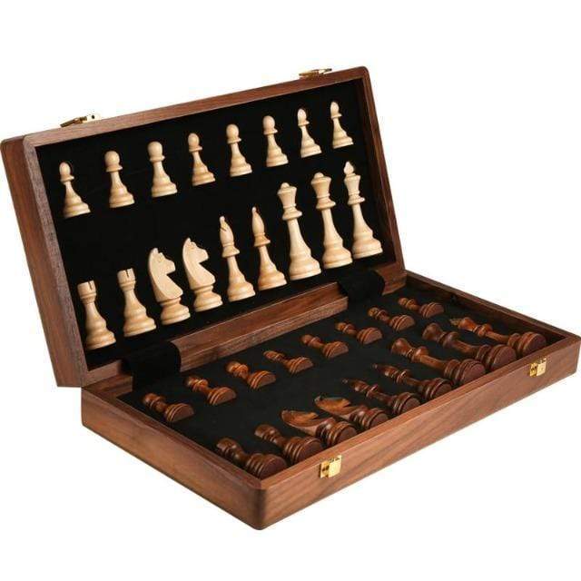 showroomcadeau Jeu d'échecs Jeu d'échecs pliant en bois pièces en bois massif