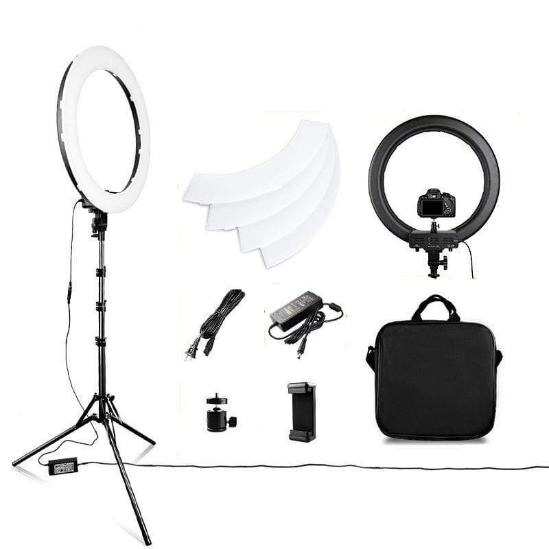 showroomcadeau lampe annulaire Blanc LED lampe annulaire ronde avec trépied et télécommande