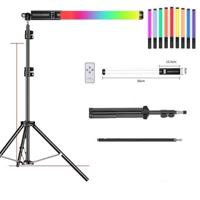 showroomcadeau lumière de l'anneau 160-200CM Bâton lumière de l'anneau RGB avec trépied