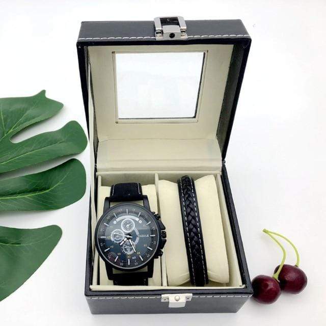 showroomcadeau montre-Bracelet Gris Montre-Bracelet magnifiquement emballé cadeau homme