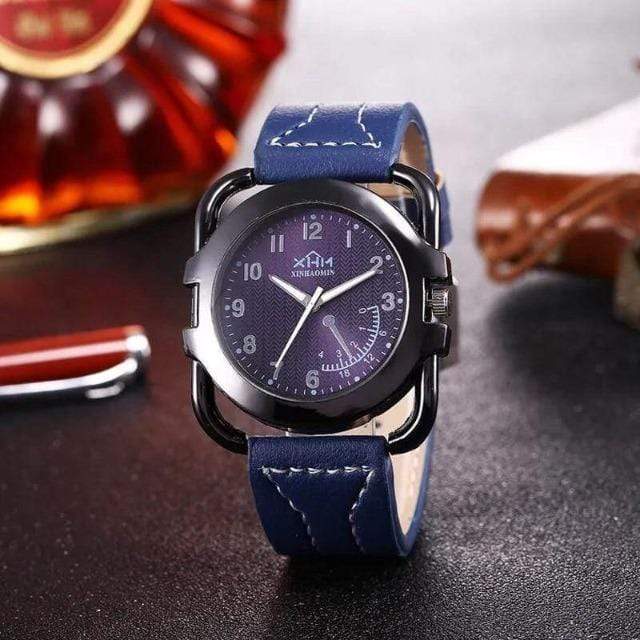 showroomcadeau montre-Bracelet Montre en cuir portefeuille boutons de manchette stylo à bille porte-clés, coffret cadeau homme
