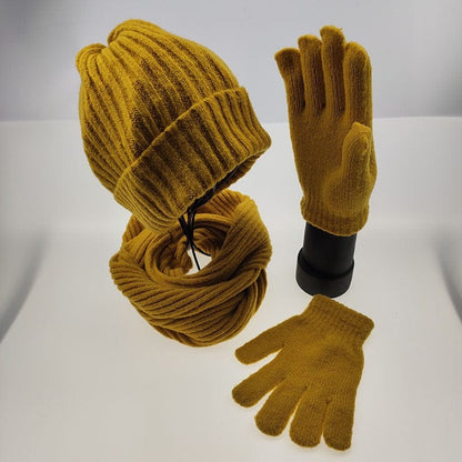 Cadeau showroom 1 Ensemble  bonnets écharpe et gants en acrylique
