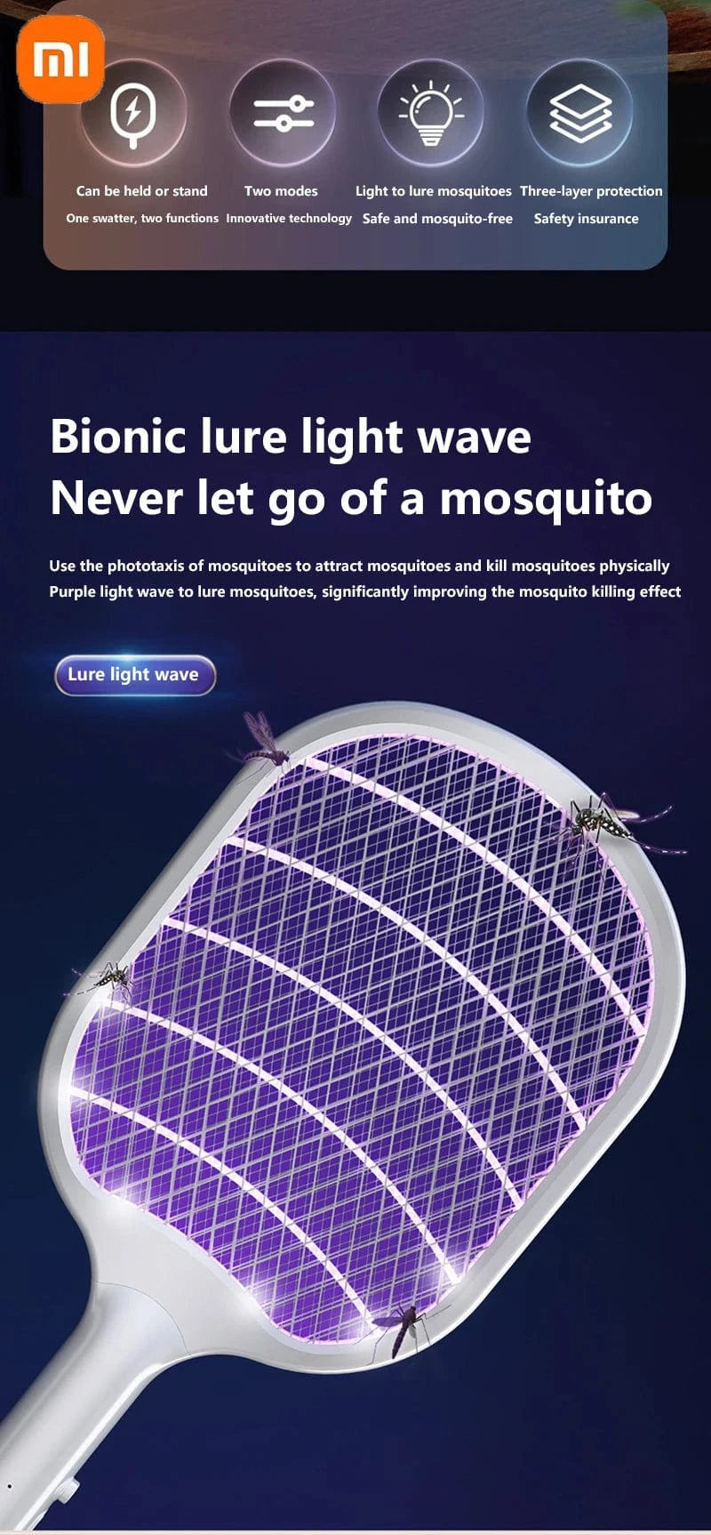 Cadeau showroom anti moustiques Blanc Anti-Moustiques 2 en 1 Rechargeable