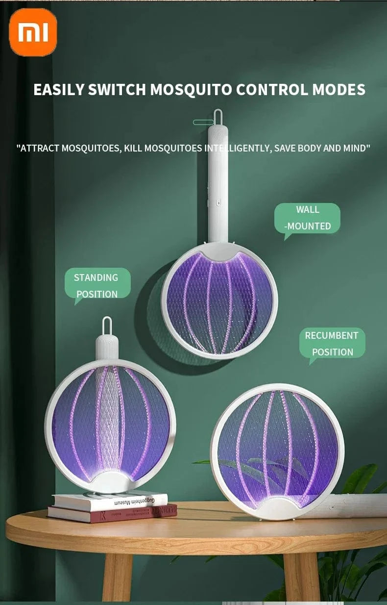 Cadeau showroom anti moustiques Blanc Tapette anti-moustiques électrique pliable 4 en 1
