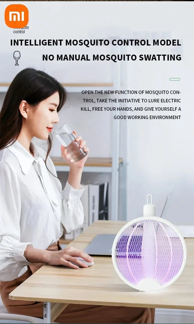 Cadeau showroom anti moustiques Blanc Tapette anti-moustiques électrique pliable 4 en 1