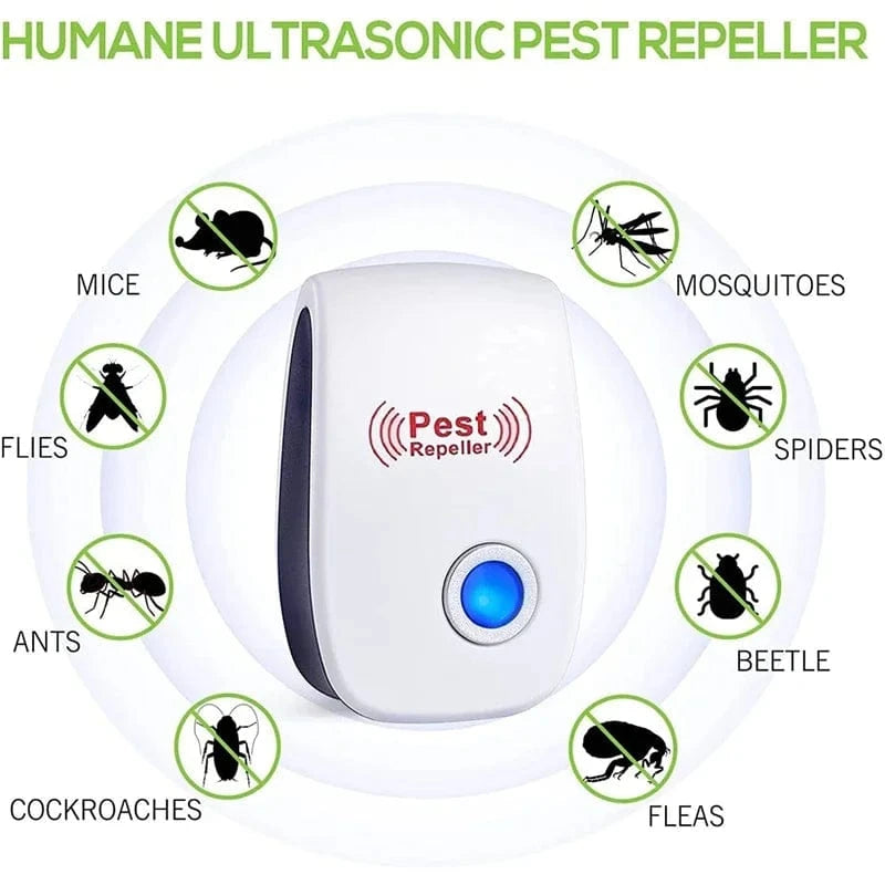 Cadeau showroom anti moustiques Blanc x 2pcs Répulsifs électriques à ultrasons anti-moustiques