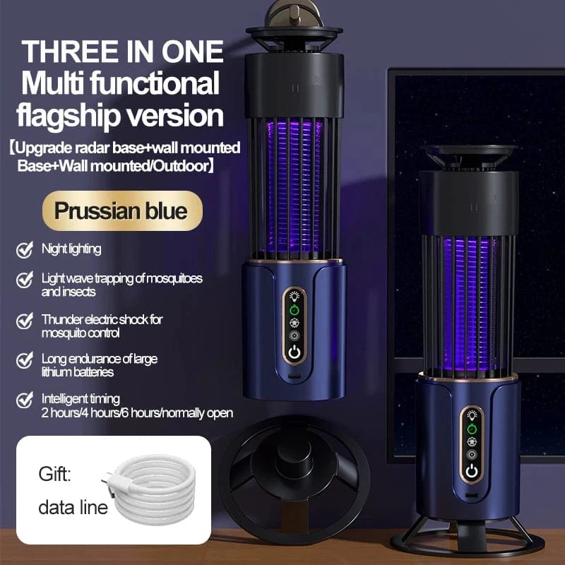 Cadeau showroom anti moustiques Blue Rechargeable Lampe anti-moustiques, piège à insectes et mouches