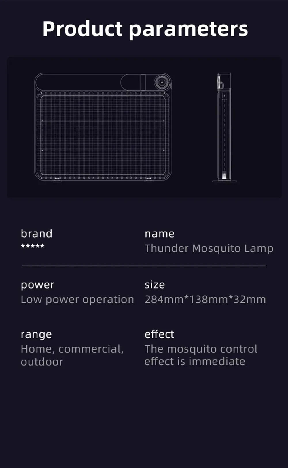 Cadeau showroom anti moustiques Noir rechargeable Lampe anti-moustiques 1500 V rechargeable