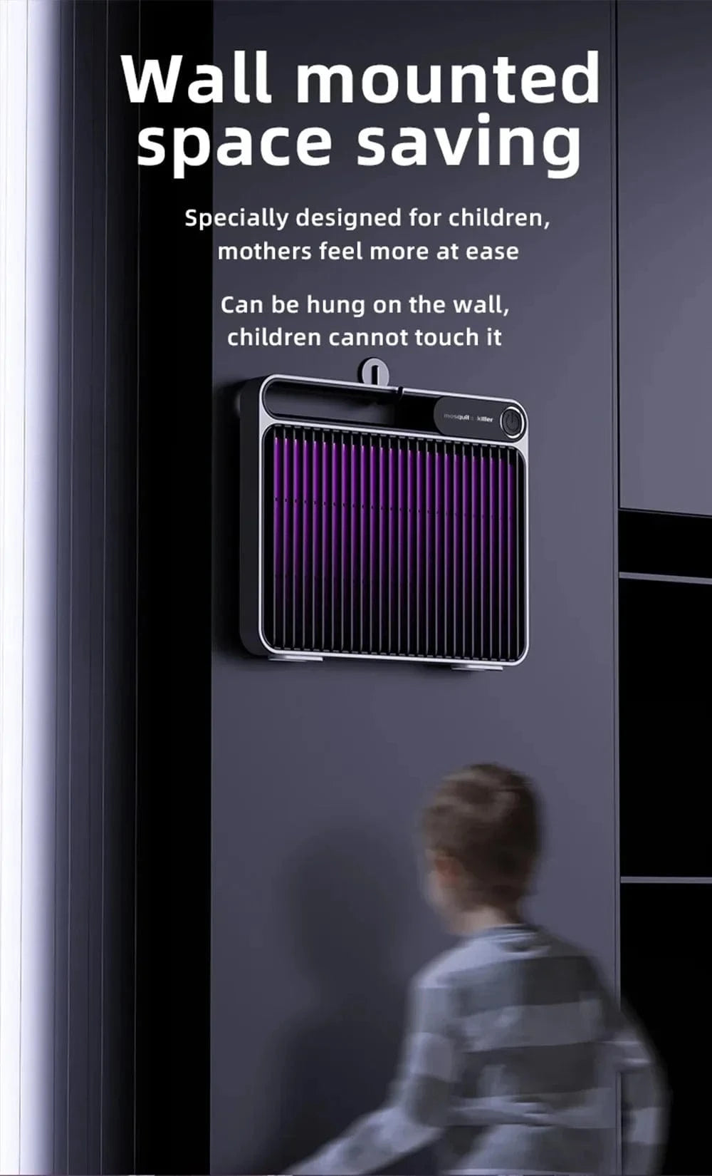 Cadeau showroom anti moustiques Noir rechargeable Lampe anti-moustiques 1500 V rechargeable