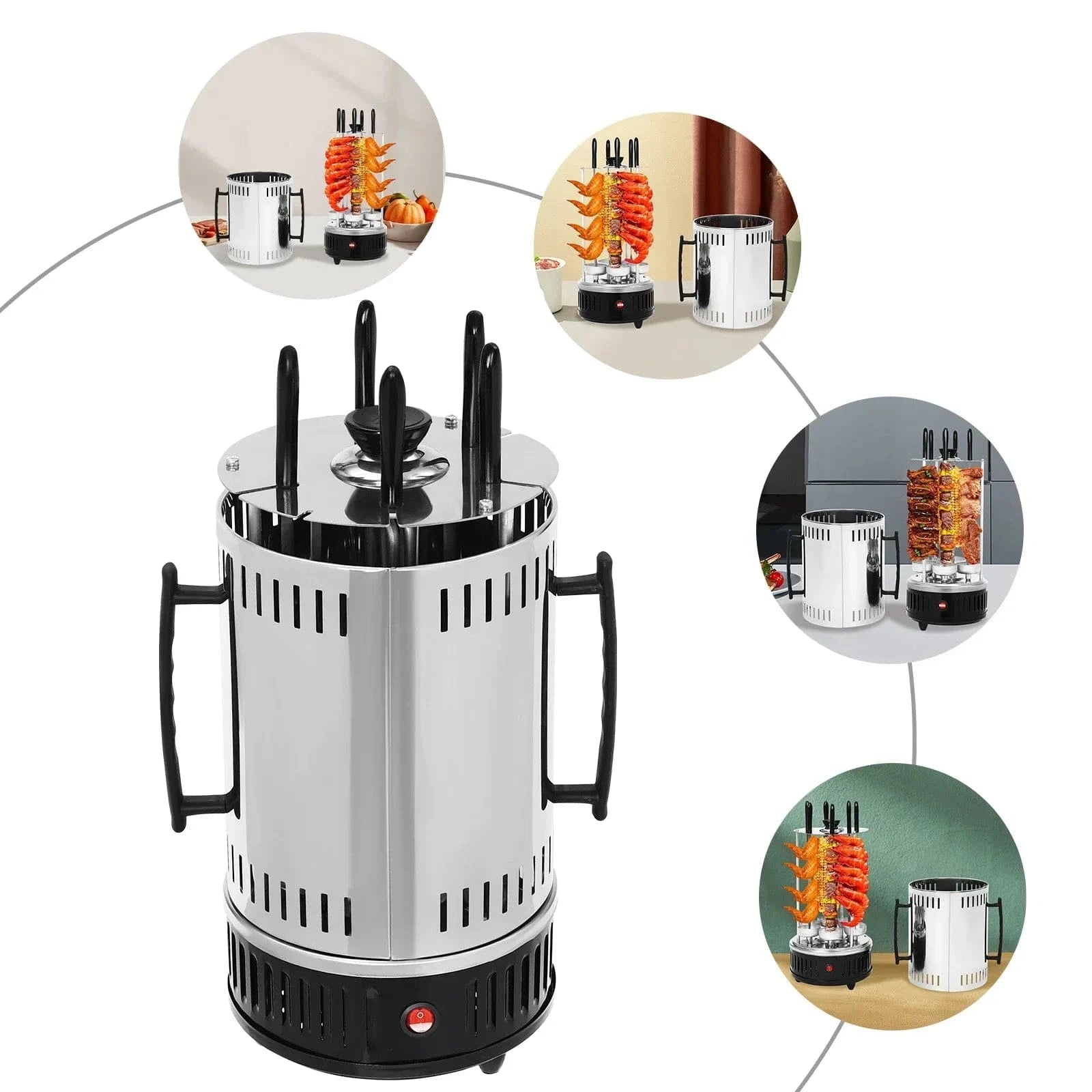 Cadeau showroom Argent Barbecue électrique vertical en acier inoxydable
