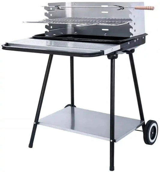 Cadeau showroom barbecue Argent Barbecue au charbon sur roulettes 53x33,5 cm