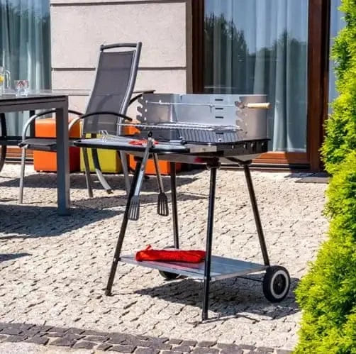 Cadeau showroom barbecue Argent Barbecue au charbon sur roulettes 53x33,5 cm