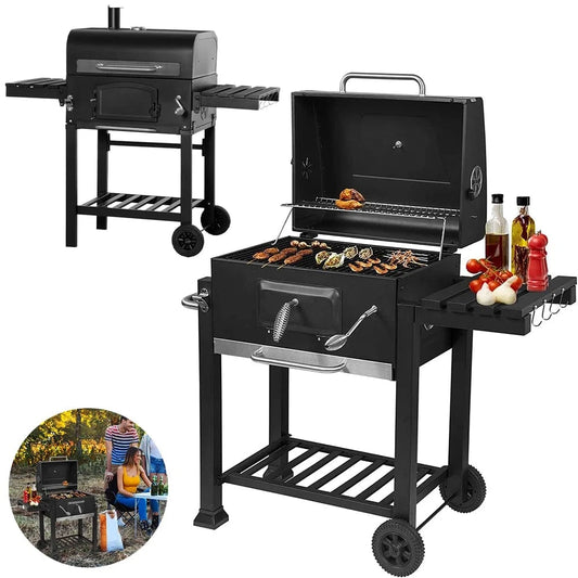 Cadeau showroom barbecue Noir Barbecue à roulettes pour camping en plein air