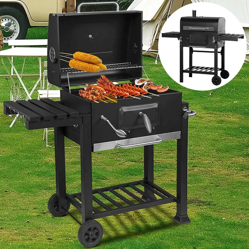 Cadeau showroom barbecue Noir Barbecue à roulettes pour camping en plein air