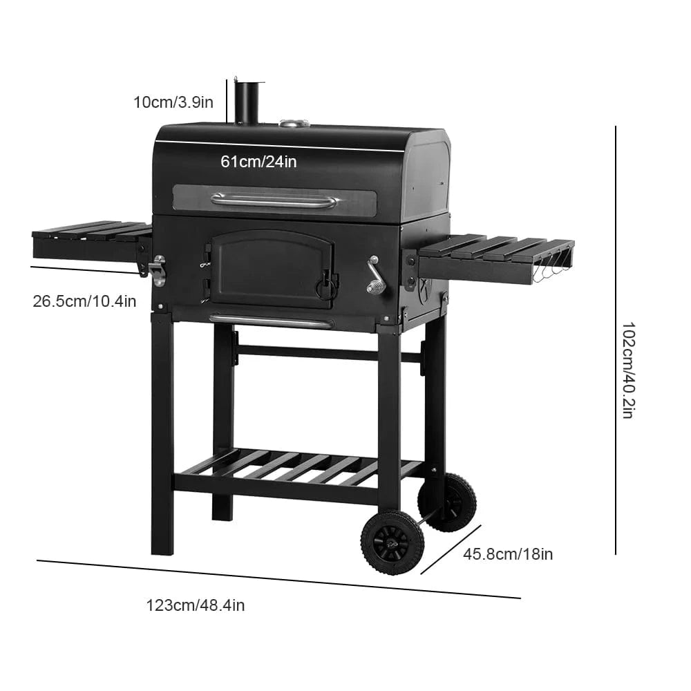 Cadeau showroom barbecue Noir Barbecue à roulettes pour camping en plein air