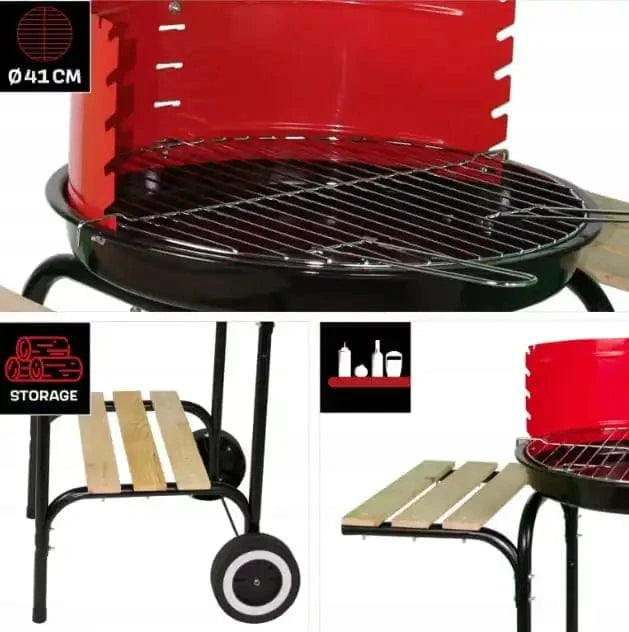Cadeau showroom barbecue Noir Barbecue rond à charbon de bois 40 cm