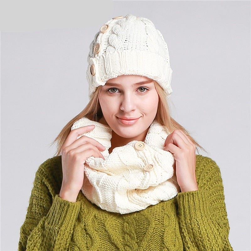 Cadeau showroom Blanc Bonnet épais chaud et confortable