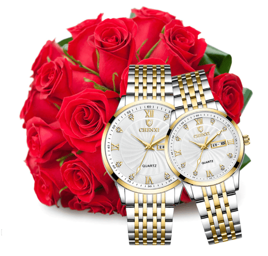 Cadeau showroom Blanc Cadeau montres assorties pour couple