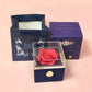 Cadeau showroom Bleu foncé Boîte-cadeau rose rotative et présentoir à bijoux