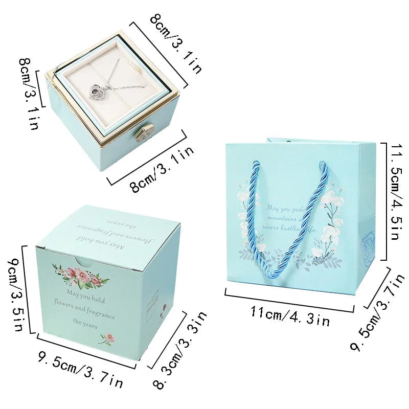 Cadeau showroom Boîte-cadeau rose rotative et présentoir à bijoux