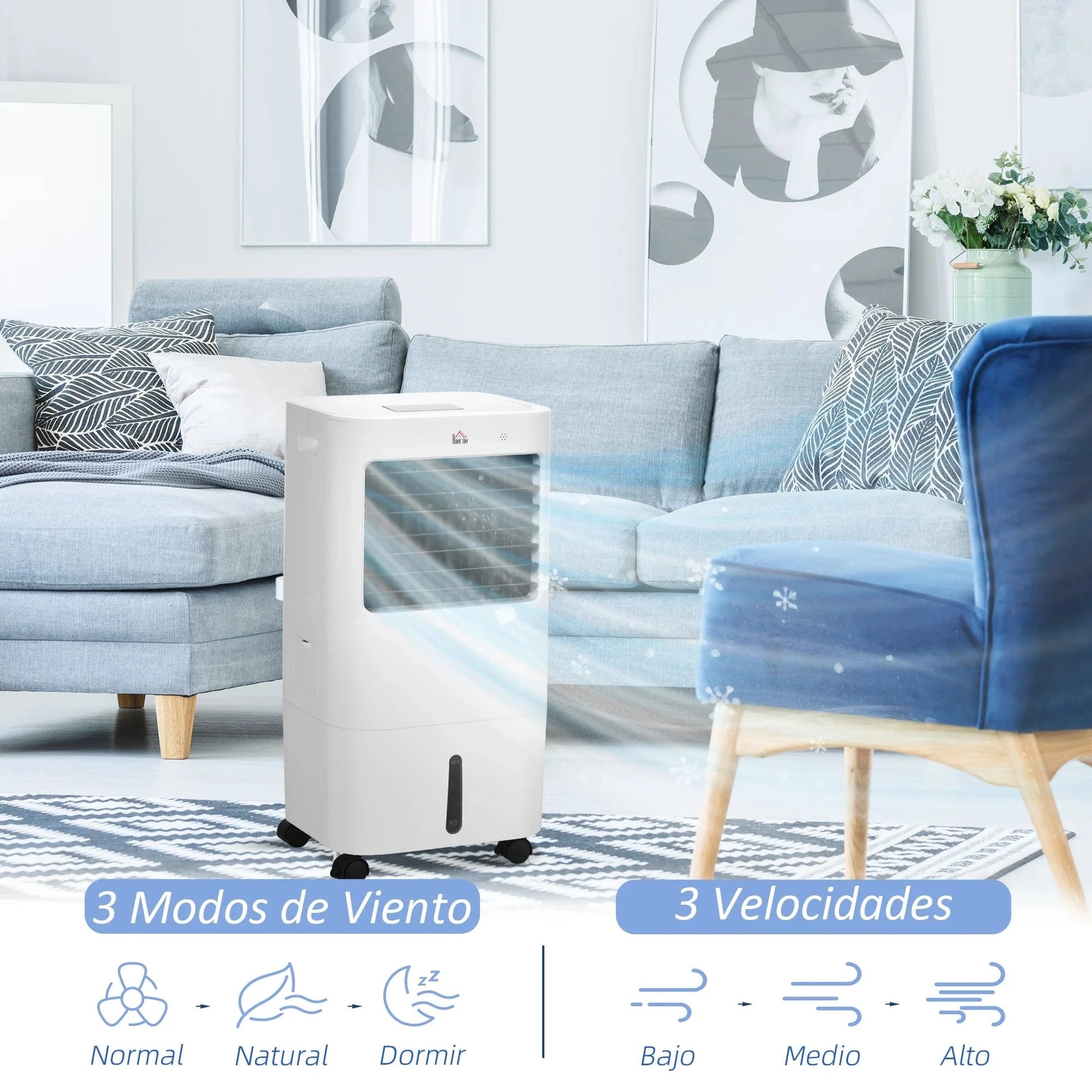 Cadeau showroom climatiseurs Blanc Refroidisseur d'air portable 15 L HOMCOM