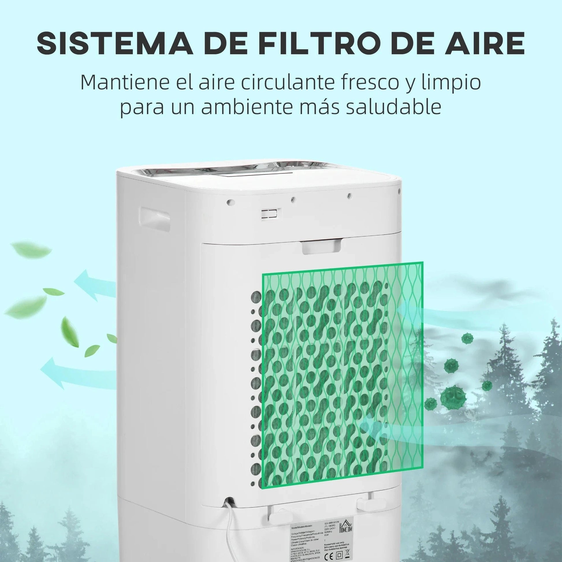 Cadeau showroom climatiseurs Blanc Refroidisseur d'air portable 15 L HOMCOM
