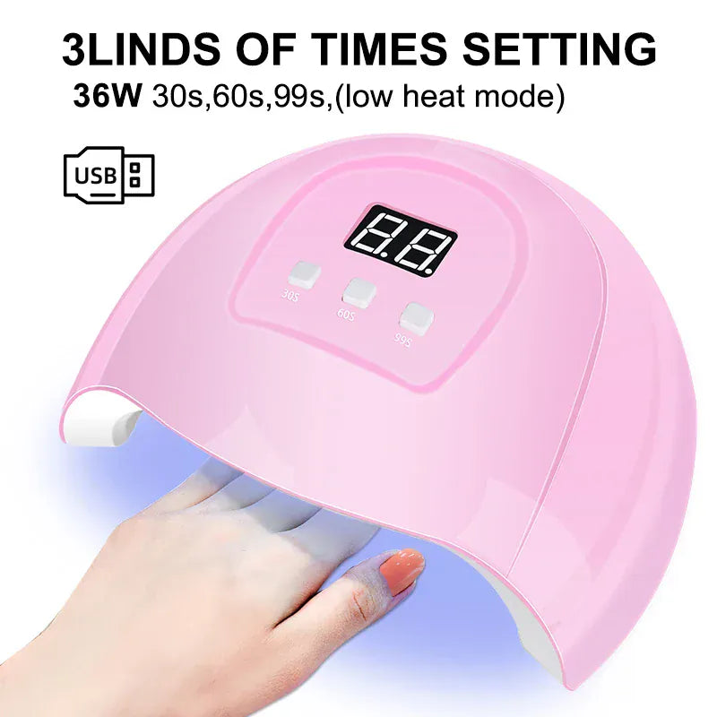 Cadeau showroom Coffret manucure gel avec lampe UV et accessoires