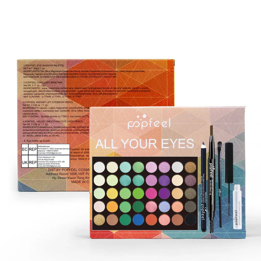 Cadeau showroom Coffret maquillage pour les yeux – palette, eyeliner et mascara