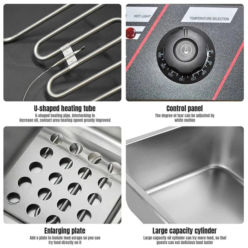 Cadeau showroom Inox 6L Friteuse électrique en acier inoxydable