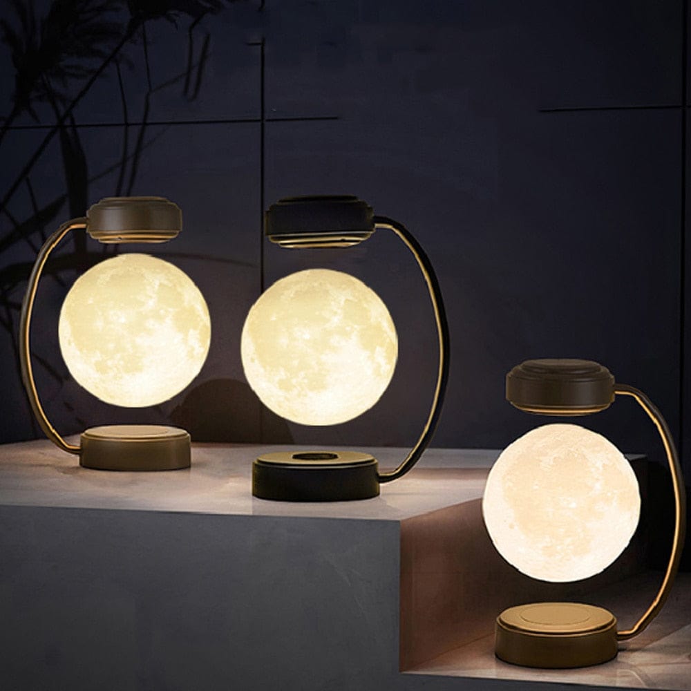 Cadeau showroom Lampe LED 3D en forme de lune flottante magnétique
