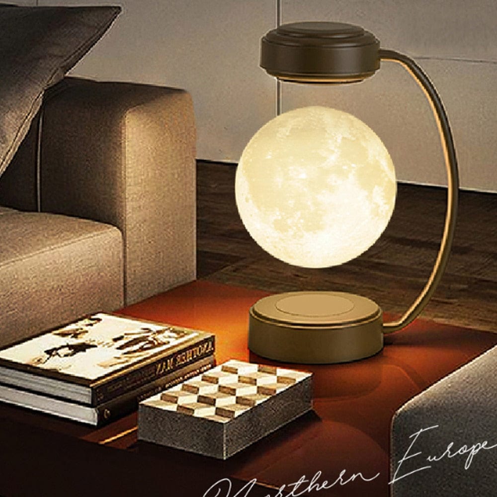 Cadeau showroom Lampe LED 3D en forme de lune flottante magnétique