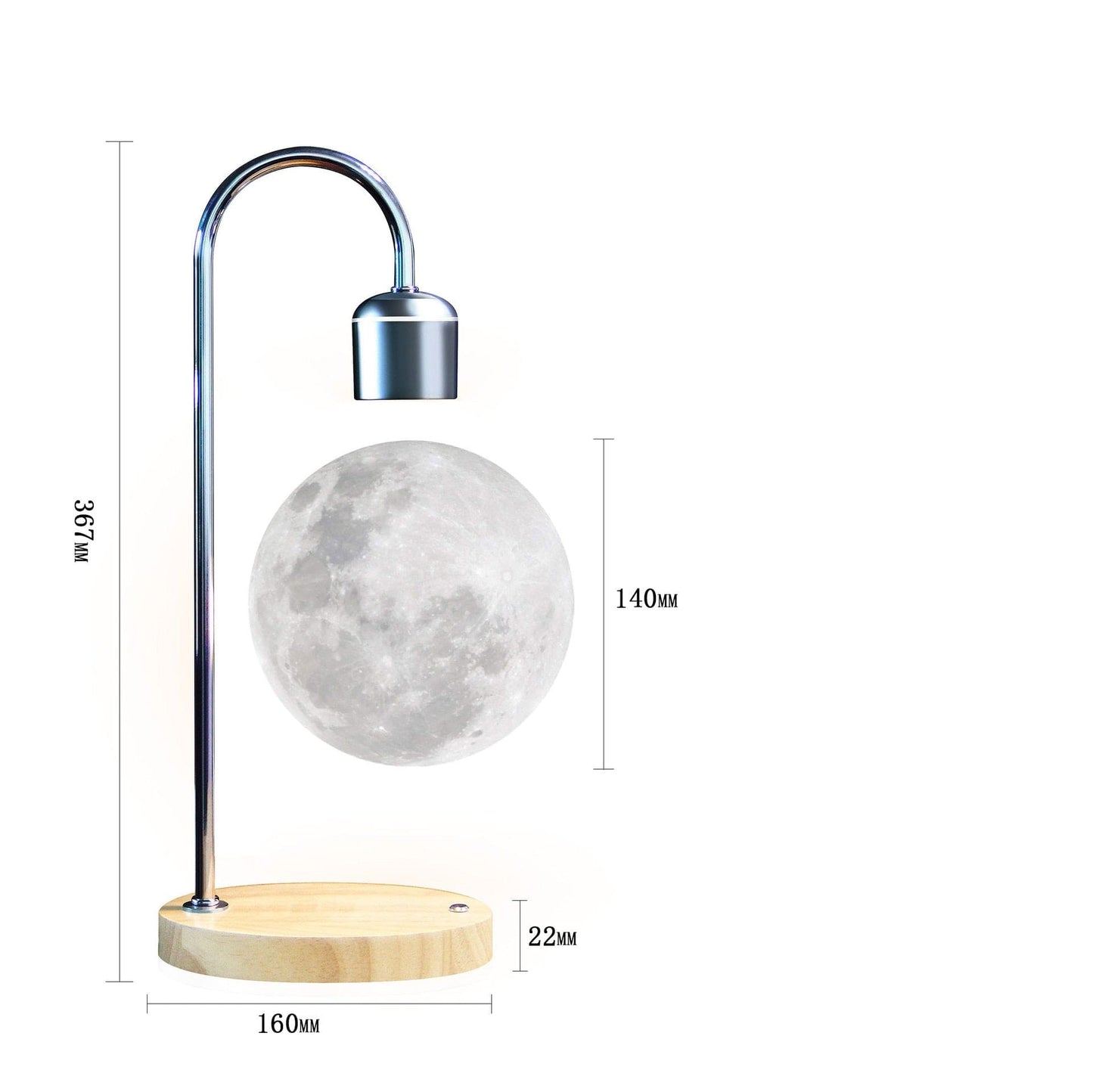 Cadeau showroom Lampe LED en forme de lune en lévitation magnétique