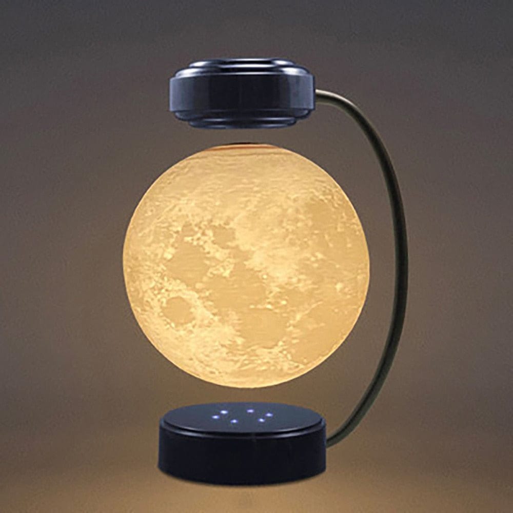 Cadeau showroom Noir Lampe LED 3D en forme de lune flottante magnétique