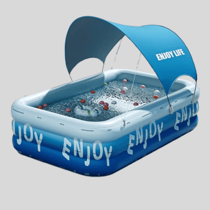 Cadeau showroom piscine gonflable 2.1M avec auvent Grande piscine gonflable 2,1M avec auvent