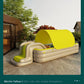 Cadeau showroom piscine gonflable 2.1M jaune/gris Piscine gonflable avec toboggan et auvent 2,1M