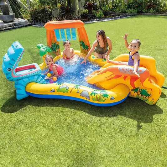Cadeau showroom piscine gonflable 249x191x109CM Piscine pour enfants avec toboggan