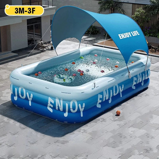 Cadeau showroom piscine gonflable 3M avec auvent Grande piscine gonflable 3M avec auvent