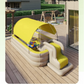 Cadeau showroom piscine gonflable 3M jaune/gris Piscine gonflable avec toboggan et auvent 3M
