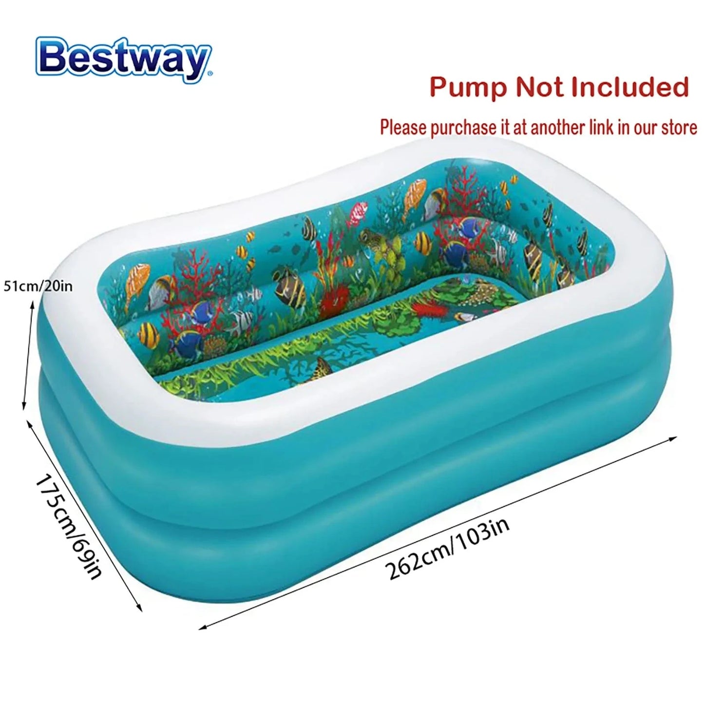 Cadeau showroom piscine gonflable Bleu Piscine gonflable rectangulaire familiale