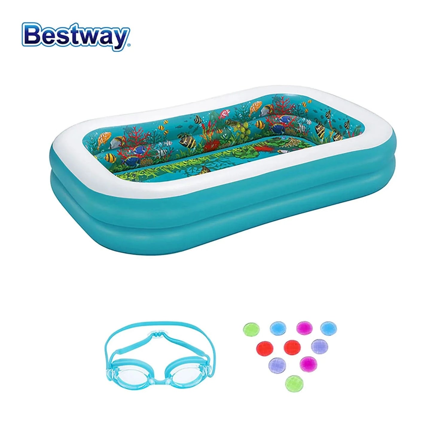 Cadeau showroom piscine gonflable Bleu Piscine gonflable rectangulaire familiale