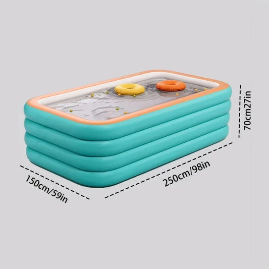 Cadeau showroom piscine gonflable L 250cm x 150cm x 70cm Piscine gonflable en PVC pour enfants et adultes 2,5 M
