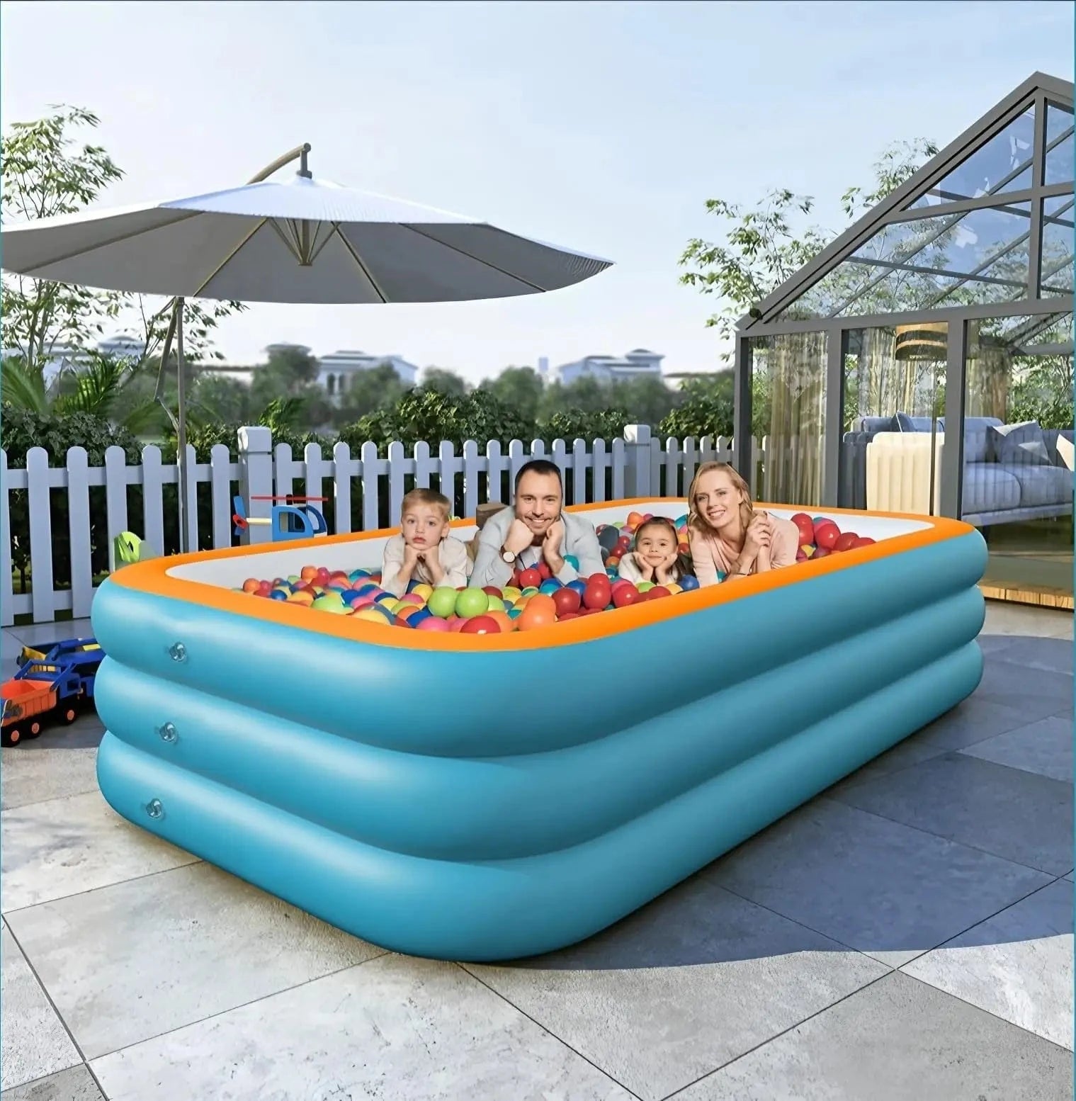 Cadeau showroom piscine gonflable L 250cm x 150cm x 70cm Piscine gonflable en PVC pour enfants et adultes 2,5 M